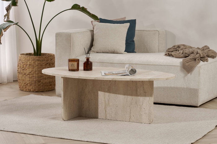 Hanah Home Orba - Travertino Mesa de Café
